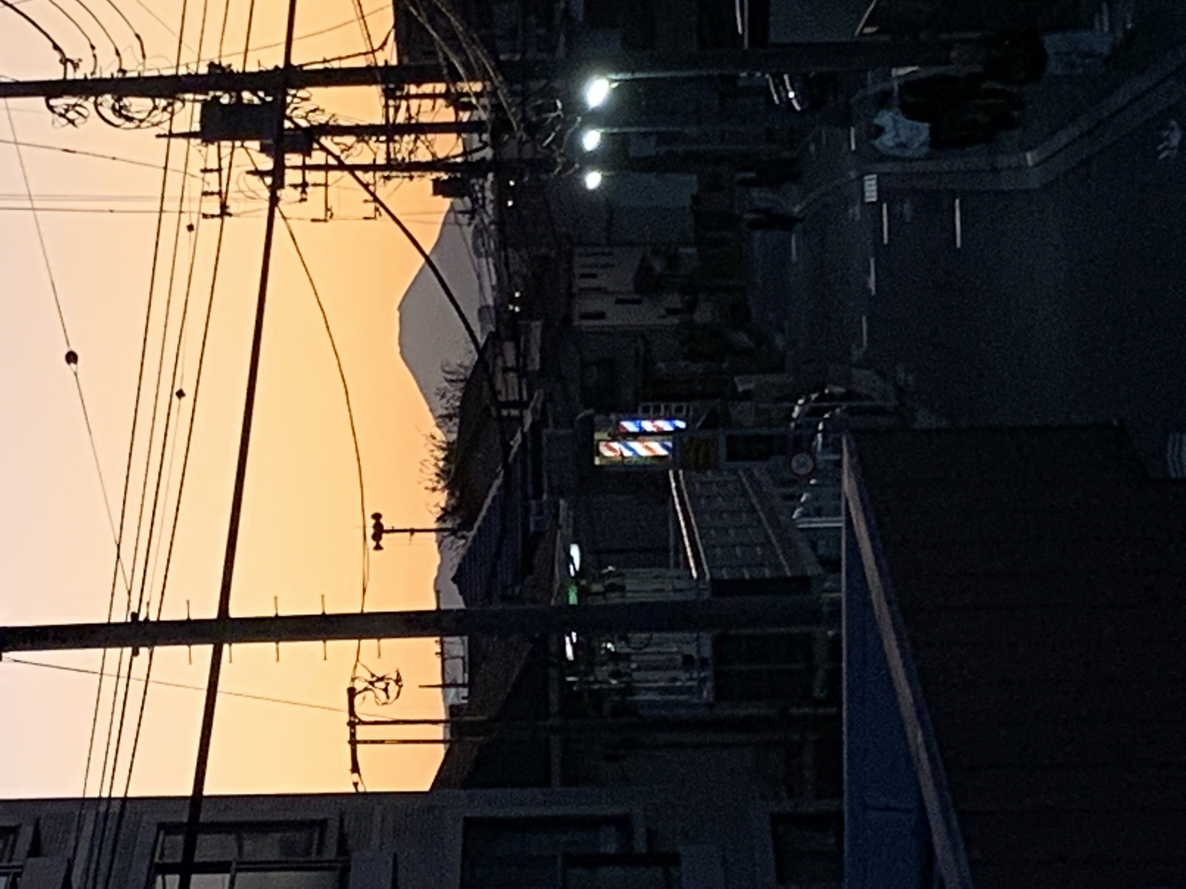 夕映えの富士山